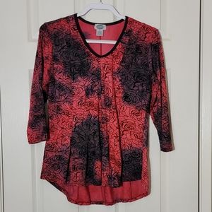 2/$4 Red/black rose top
